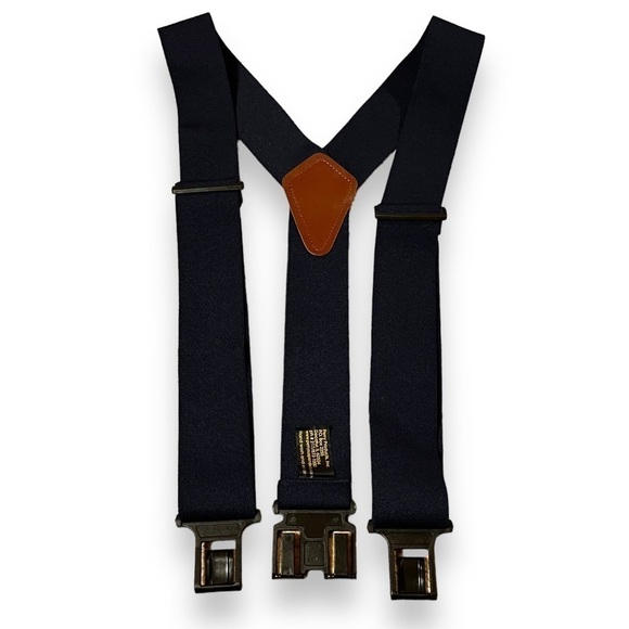 The Original Perry Suspenders Hook on Belt Navy Elastic Adjustable USA Made - Picture 4 of 9